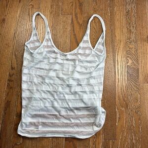 PINK Victoria's Secret Babydoll Tank Top Woman's Small White Sheer Scoop Back